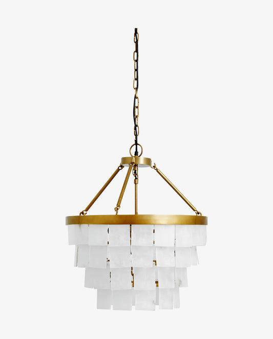 Nordal HALO white alabaster chandelier, golden