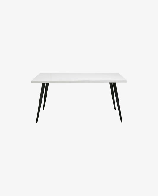 Nordal BLANCA table, white shiny herringbone, S
