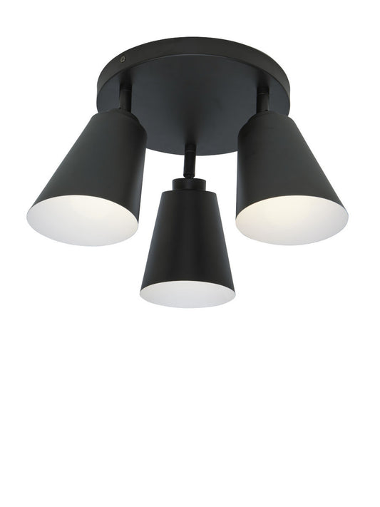 It's About RoMi Ceiling lamp iron Bremen 3-shade round, black