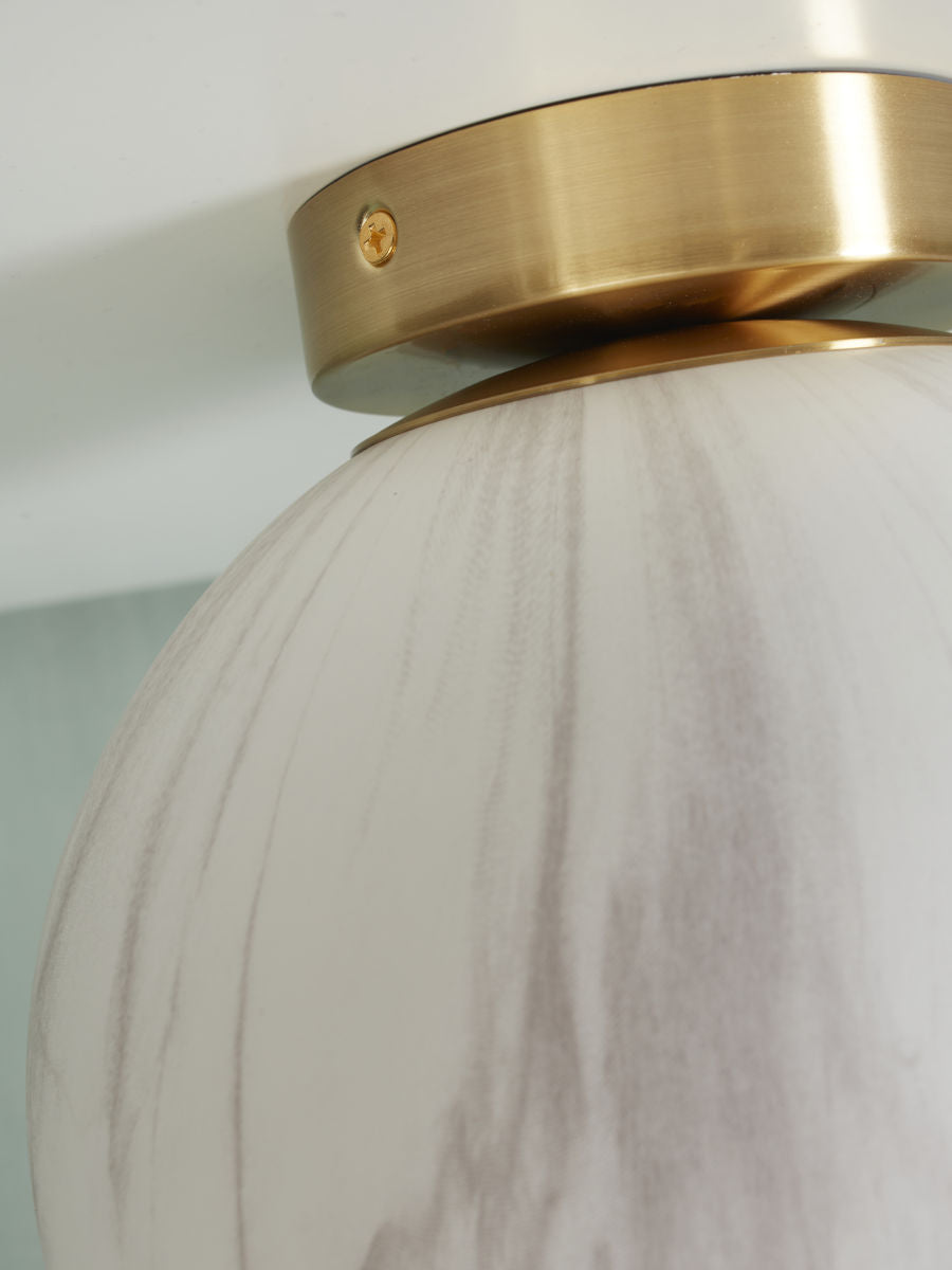 It's About RoMi Ceiling lamp Carrara globe white marble print/gold, L