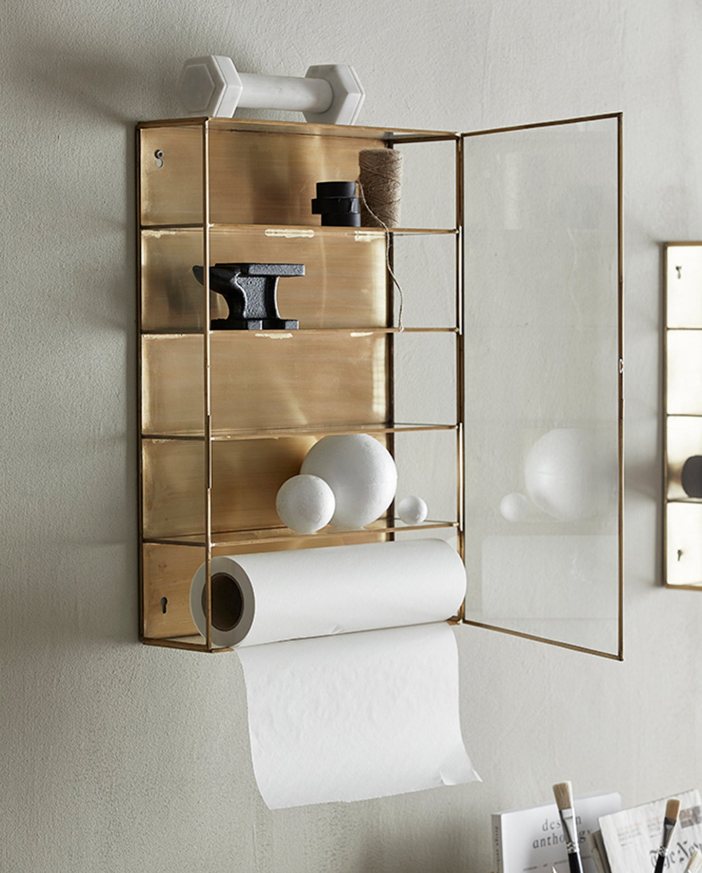 Nordal ADA wall cabinet, L, 3 shelves, gold