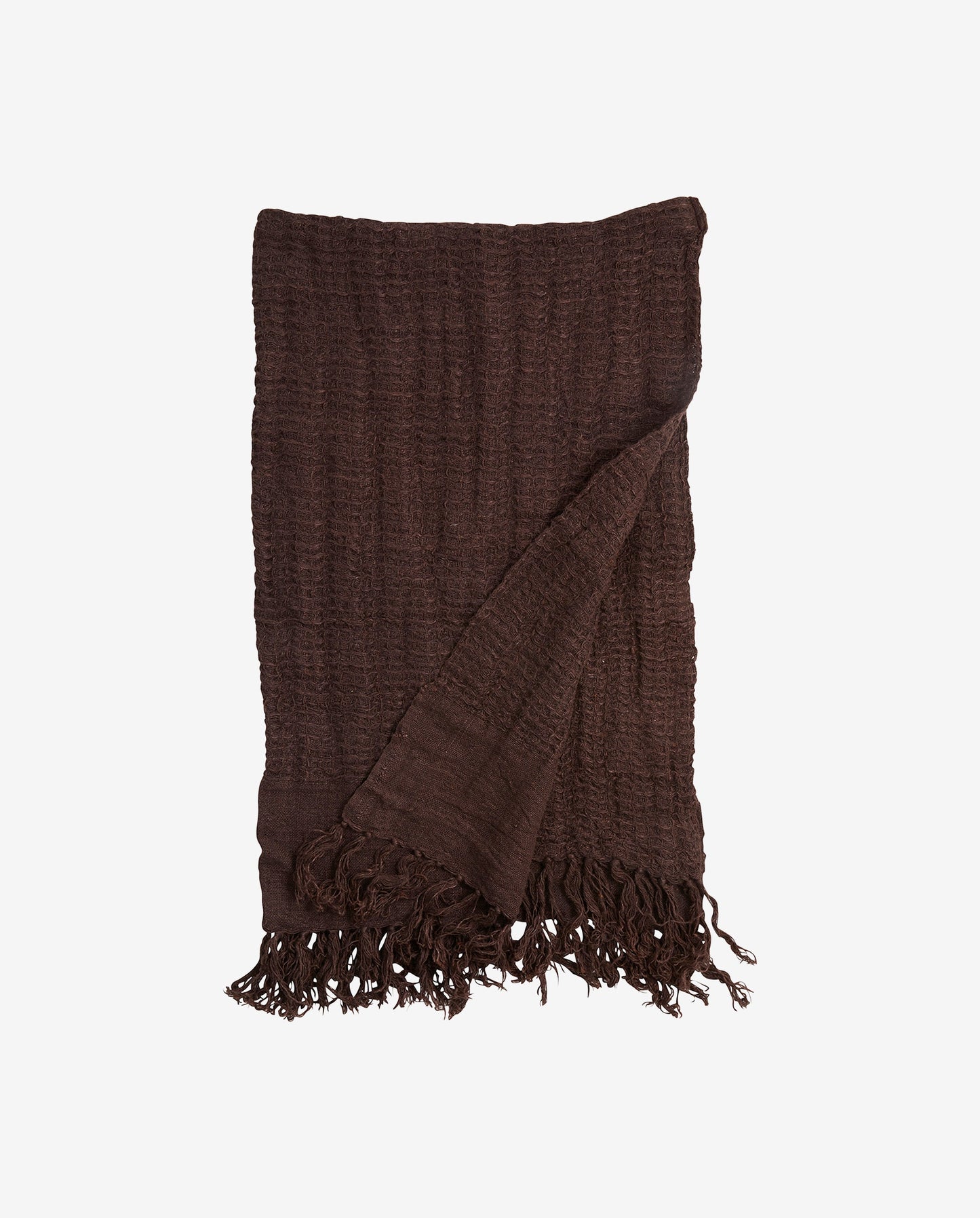 Nordal ARIES towel w/fringes, M, linen, brown