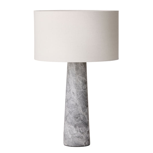 Cozy Living Berta Grey Marble Lamp with Off-White shade - L