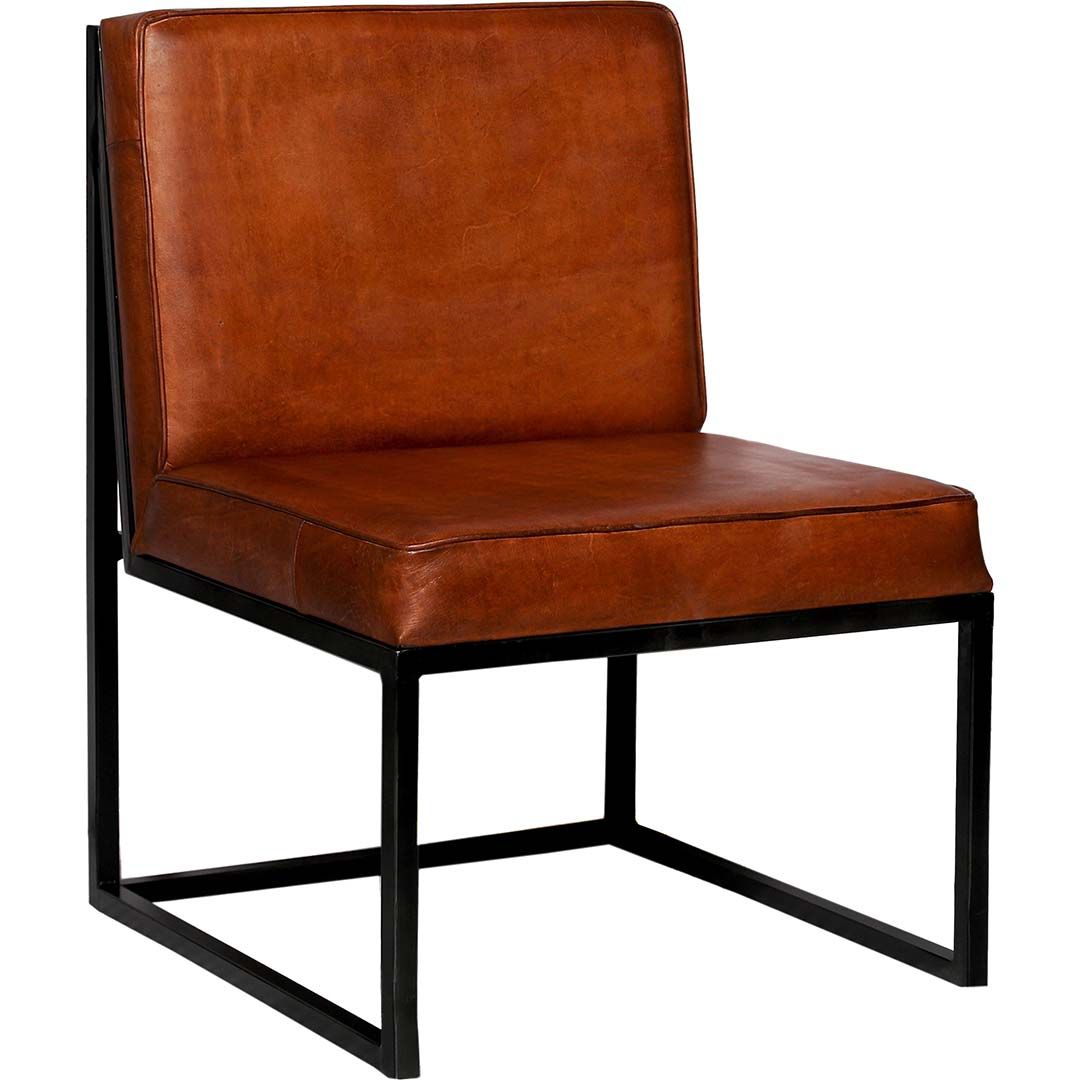 Trademark Living Perry loungestol med læder