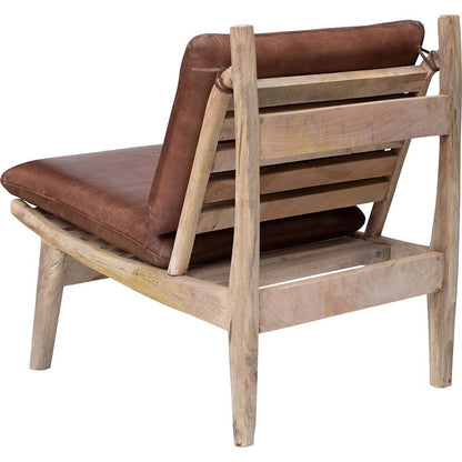 Trademark Living James loungestol med brune læderhynder
