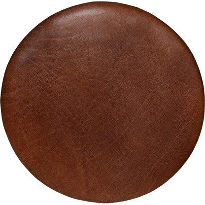 Trademark Living Sitt rund stolehynde i læder - brun