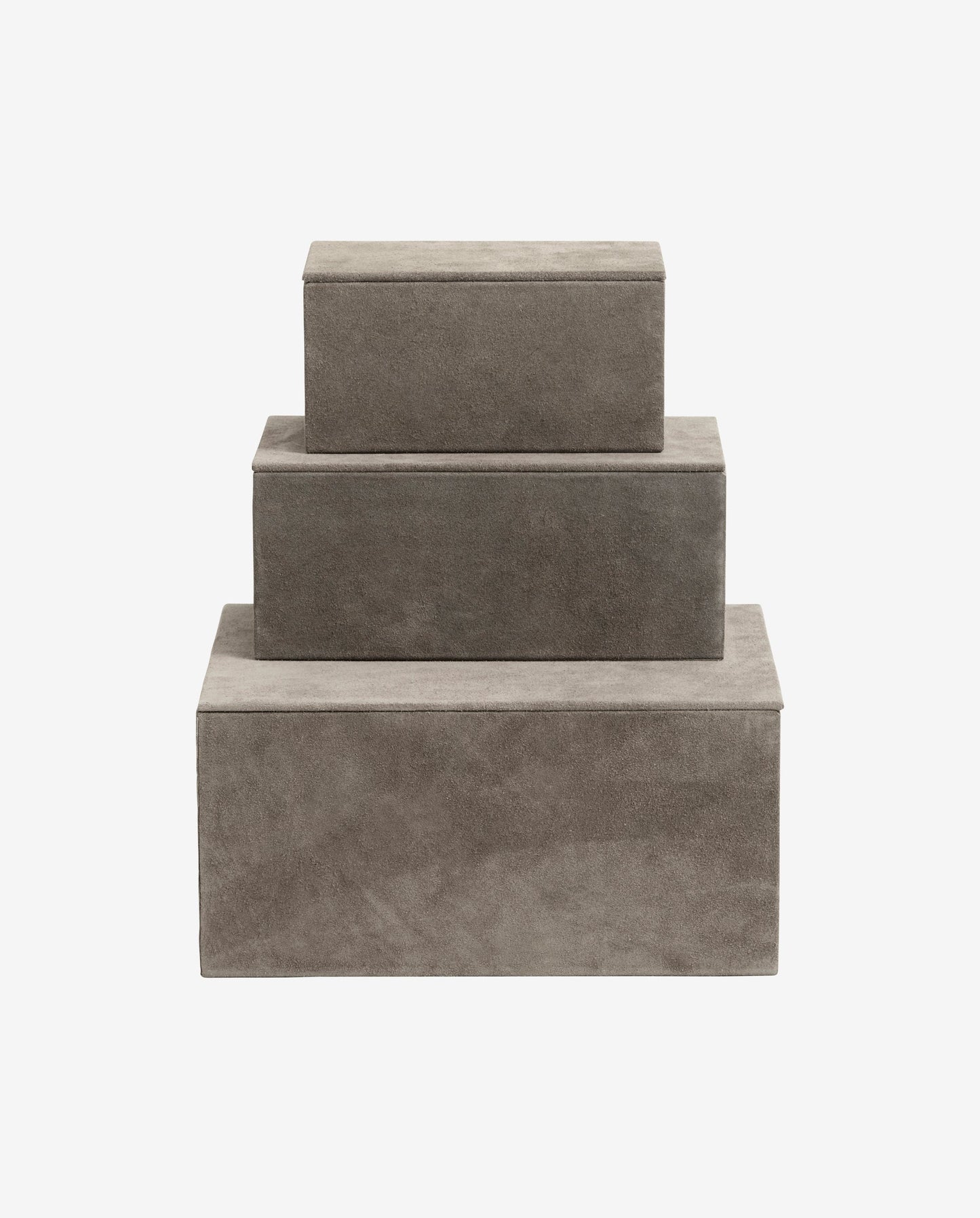 Nordal BOX set/3, greyish brown, suede leather