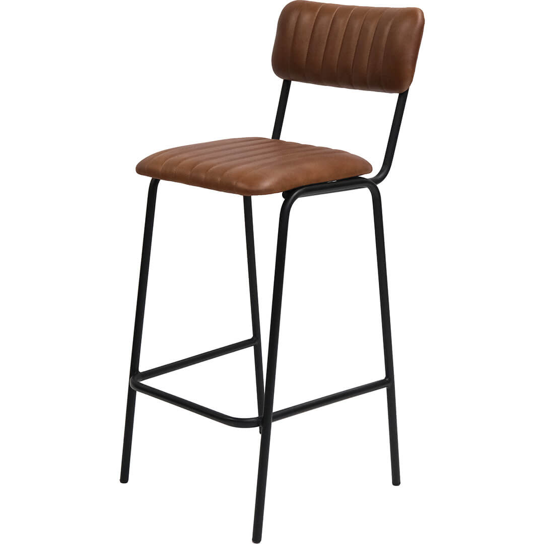 Trademark Living Diner barstol med quiltet læder - brun/sort