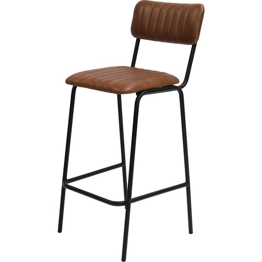 Trademark Living Diner barstol med quiltet læder - brun/sort