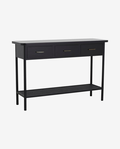 Nordal ARDA console table, 3 drawers, black