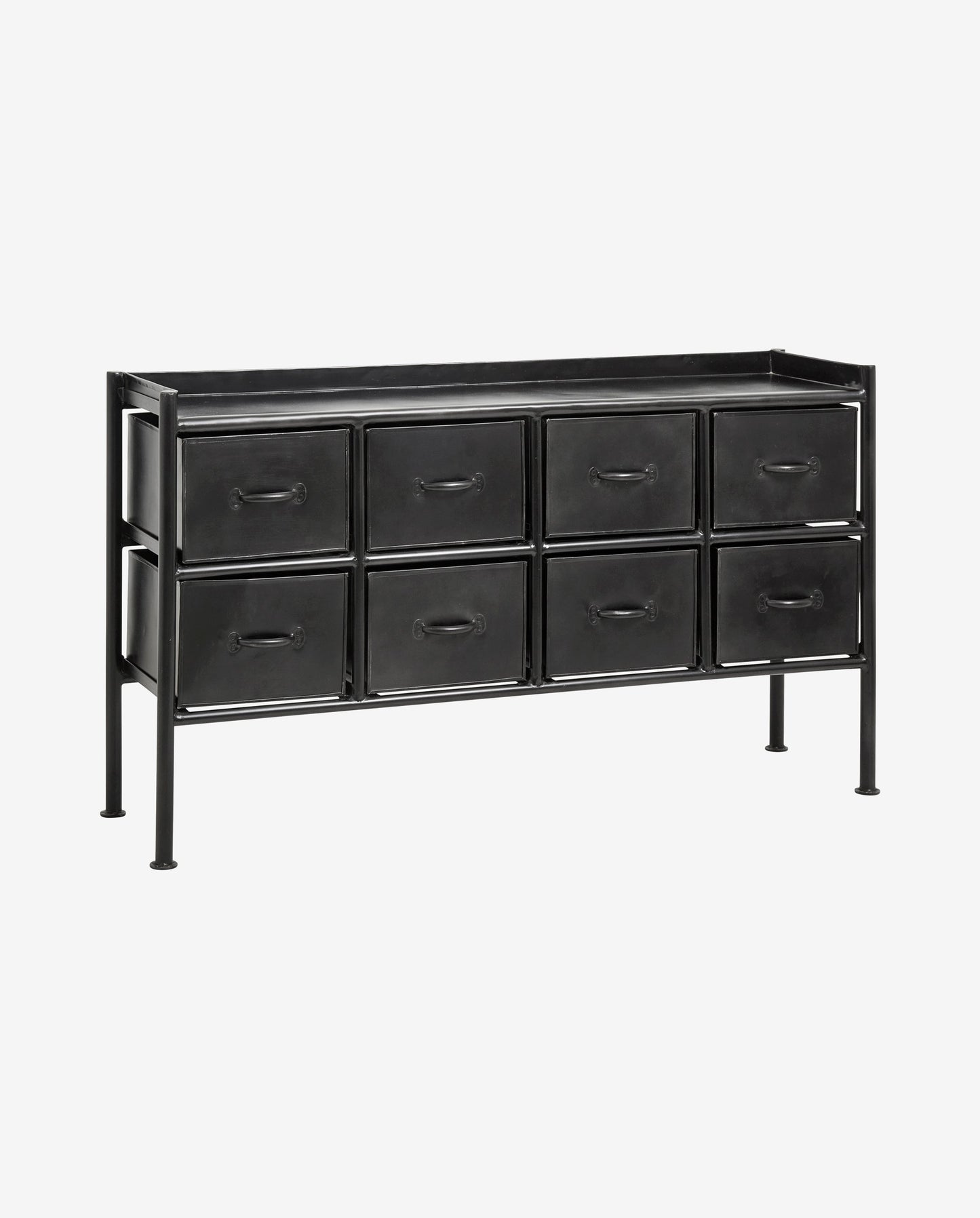 Nordal PORTLAND black iron drawer, 8 drawers