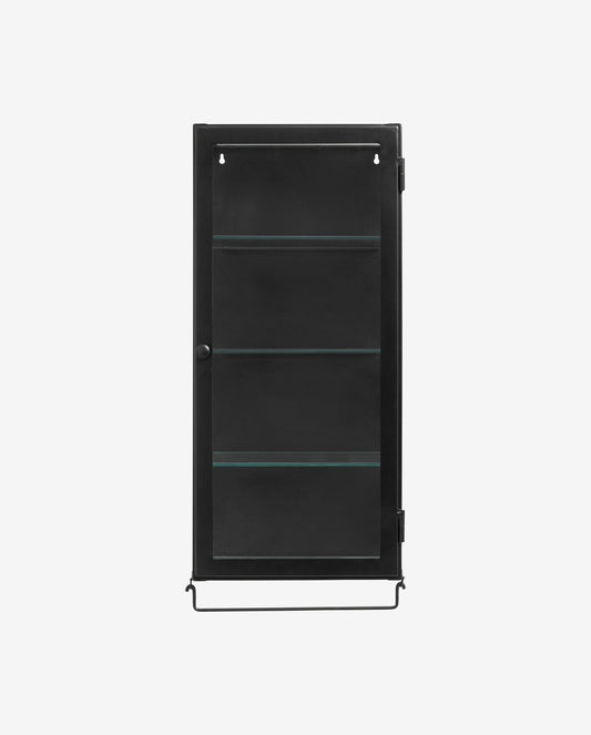 Nordal SIRI wall cabinet, 1 door, black metal