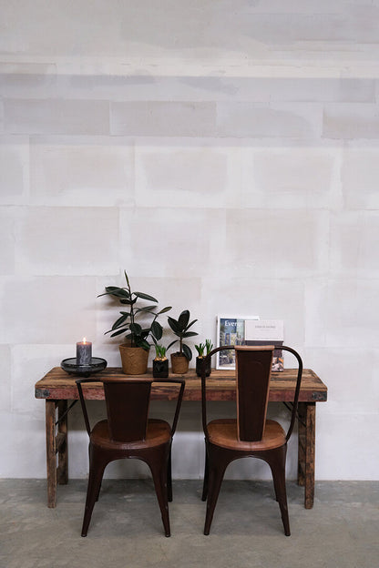 Trademark Living LIVING spisebordsstol med høj ryg - rust med læder
