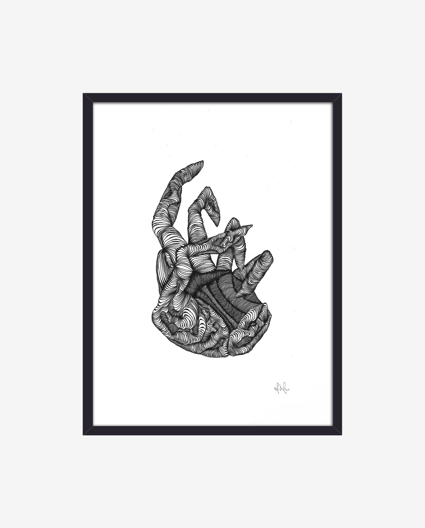 Nordal HAND illustration, black frame
