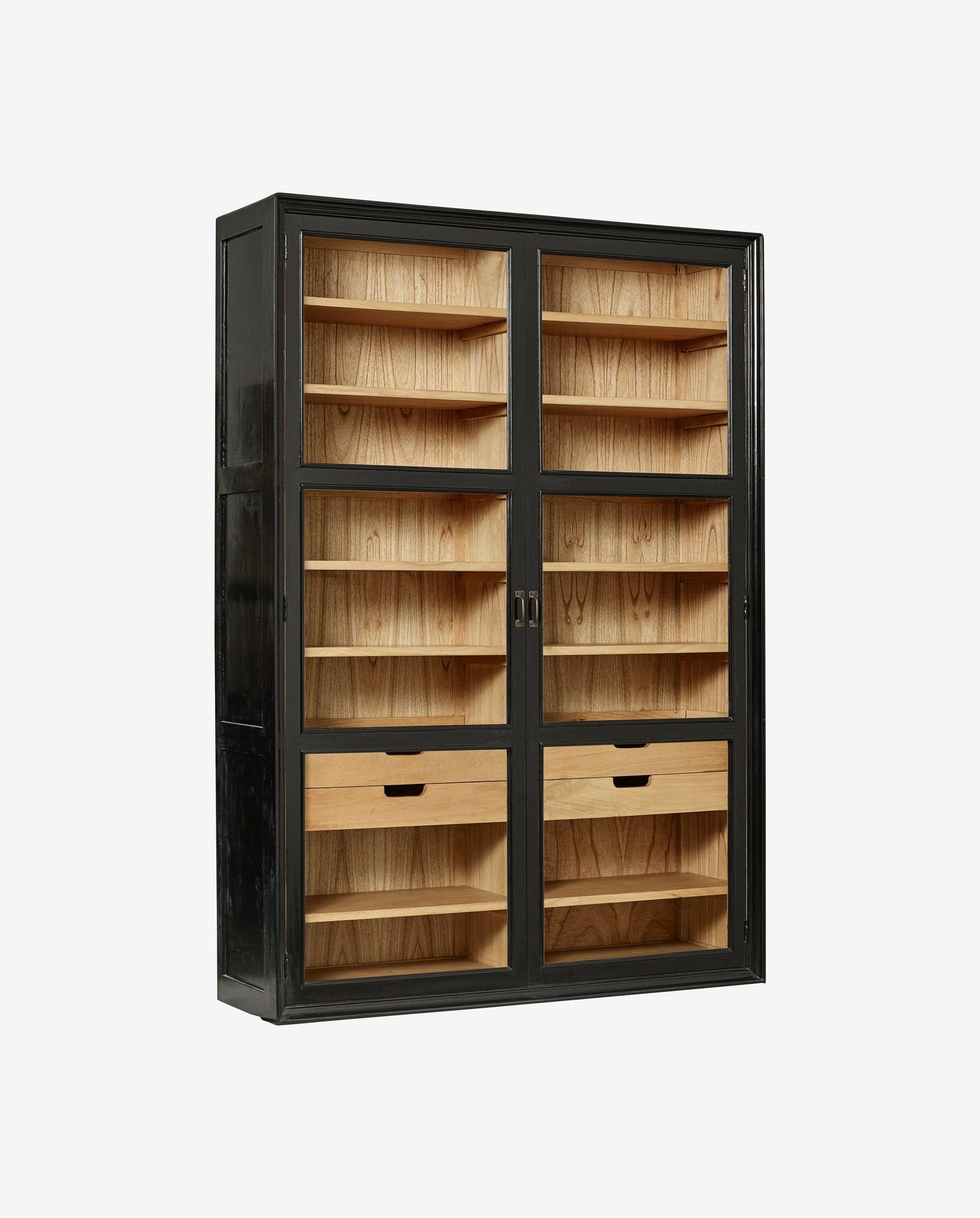 Nordal VIVA cabinet w/glass doors+drawers black