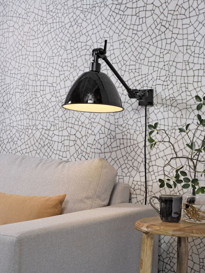 It's About RoMi Wall lamp Amsterdam enamel shade black, S