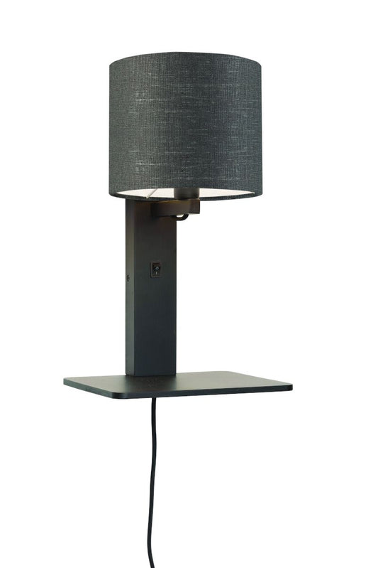 It's About RoMi Wall lamp Andes bl. shelf/shade 1815 ecolin. d.grey